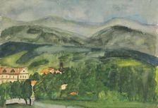 Landscape with houses, 1940-1944. Creator: Arnold Peter Weisz-Kubincan