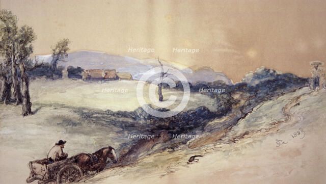 'Landscape with Horse and Cart', 1883.  Artist: Sir John Gilbert