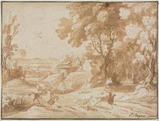 Landscape with Horsemen, 1600s. Creator: Unknown