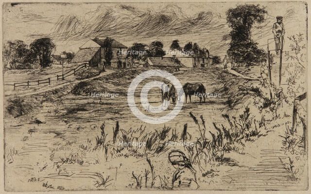 Landscape with Horses, 1859. Creator: James Abbott McNeill Whistler.