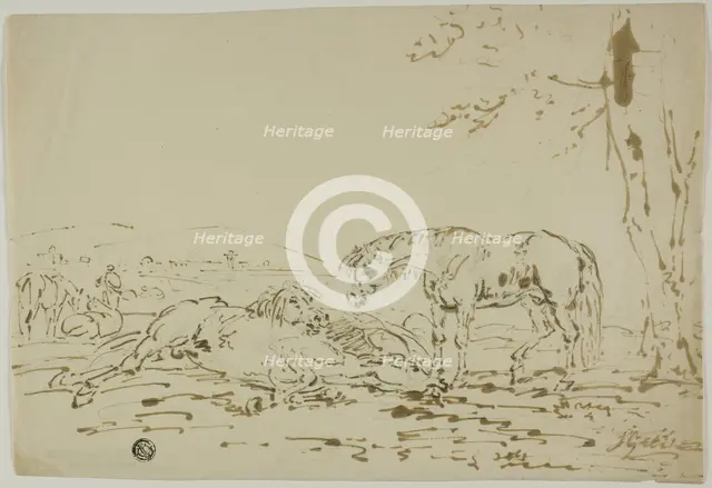 Landscape with Horses in Foreground, n.d. Creator: Sawrey Gilpin.
