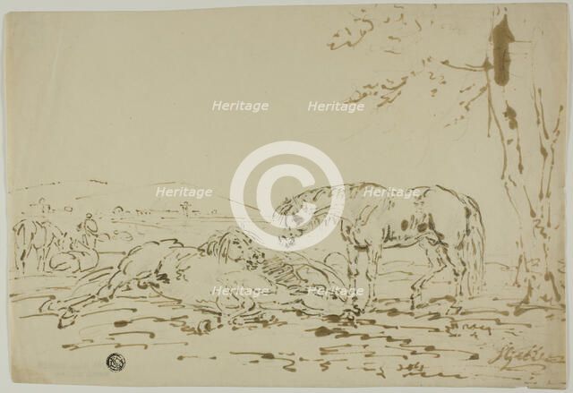 Landscape with Horses in Foreground, n.d. Creator: Sawrey Gilpin.