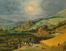 Landscape with hay harvest. Creator: Momper, Joos de, the Younger (1564-1635)