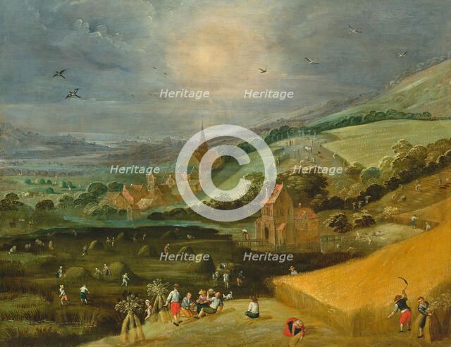 Landscape with hay harvest. Creator: Momper, Joos de, the Younger (1564-1635).