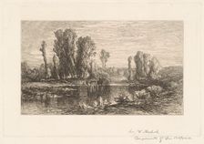 Landscape with Hay Wagon, c. 1875. Creator: Charles Volkmar