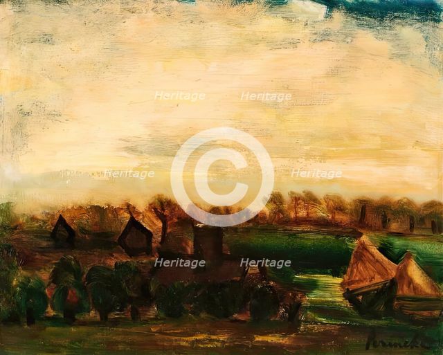 Landscape with Haystacks, c1930s. Creator: Constant Permeke.