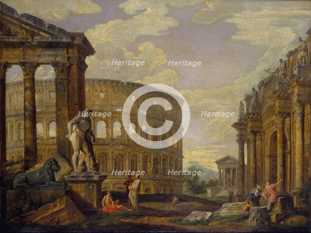 Landscape with Hercules and ruins of ancient Rome.