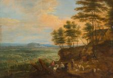 Landscape with Herd of Cattle before a Panoramic View, c1665. Creator: Unknown