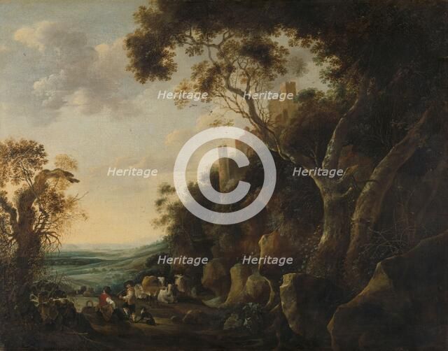 Landscape with Herdsmen, 1652. Creator: Gysbert Gillisz. de Hondecoeter.