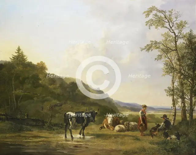 Landscape with Herdsmen and Cattle, 1820. Creator: Pieter Gerardus van Os.