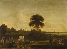 Landscape with Herdsmen and Cattle, c1630-1680. Creator: Cornelis Saftleven