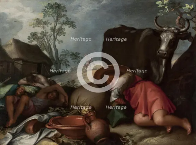 Landscape with Herdsmen and Satan Sowing Darnel, 1604. Creator: Abraham Bloemaert.