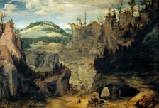 Landscape with Herdsmen, c1560. Creator: Cornelis van Dalem