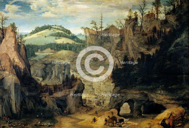 Landscape with Herdsmen, c1560. Creator: Cornelis van Dalem.