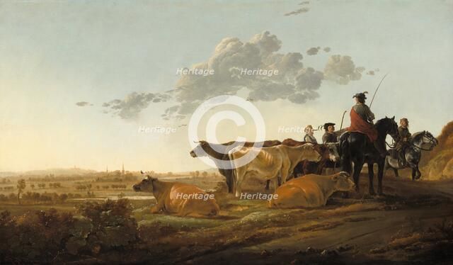 Landscape with Herdsmen, mid-1650s. Creator: Aelbert Cuyp.