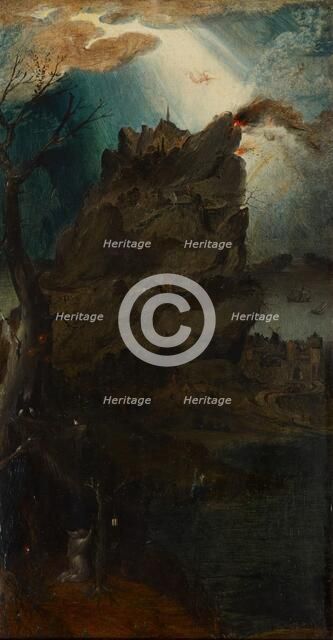 Landscape with Hermit, c1500-1520. Creator: Jan de Cock.