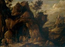 Landscape with Hermits, c1650. Creator: David Teniers II