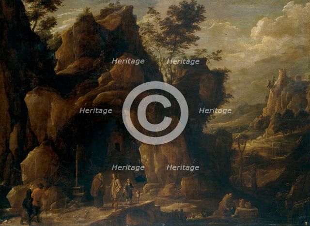 Landscape with Hermits, c1650. Creator: David Teniers II.