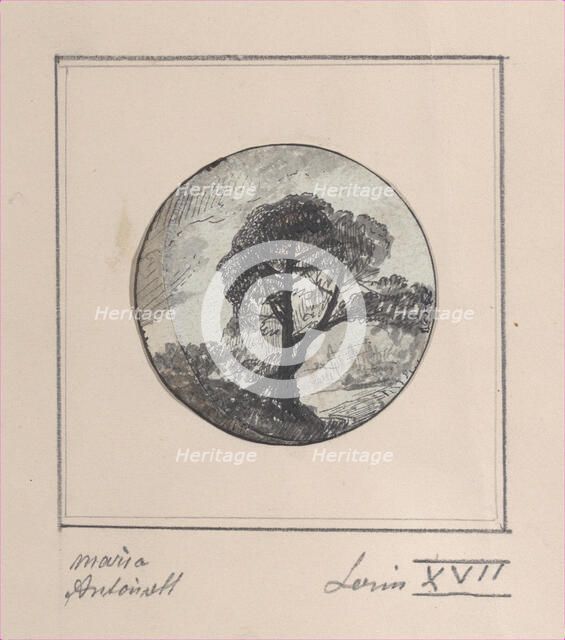 Landscape with hidden silhouettes of Marie Antoinette and the Dauphin, 1794-1815., 1794-1815. Creator: Anon.