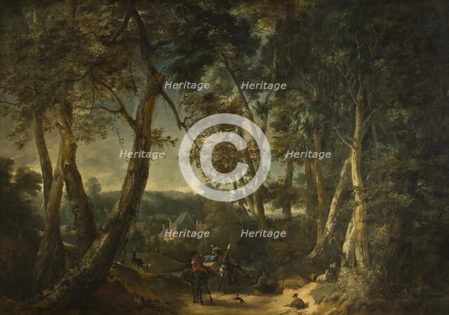 Landscape with High Trees near a Ravine. Creator: Philips Augustijn Immenraet.