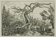 Landscape with Hunter and Three Dogs, n.d. Creator: Jonas Umbach