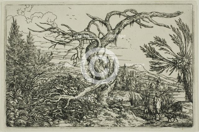 Landscape with Hunter and Three Dogs, n.d. Creator: Jonas Umbach.