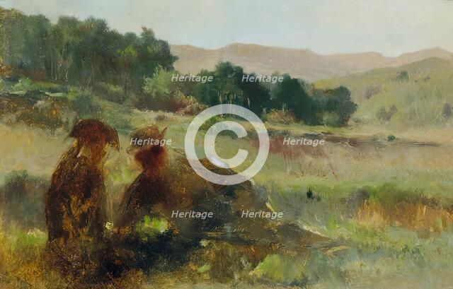 Landscape with Hunter and Dog, c1870/1880. Creator: Johann Till.