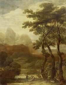 Landscape with Hunters, 1640-1685. Creator: Ignacio de Iriarte