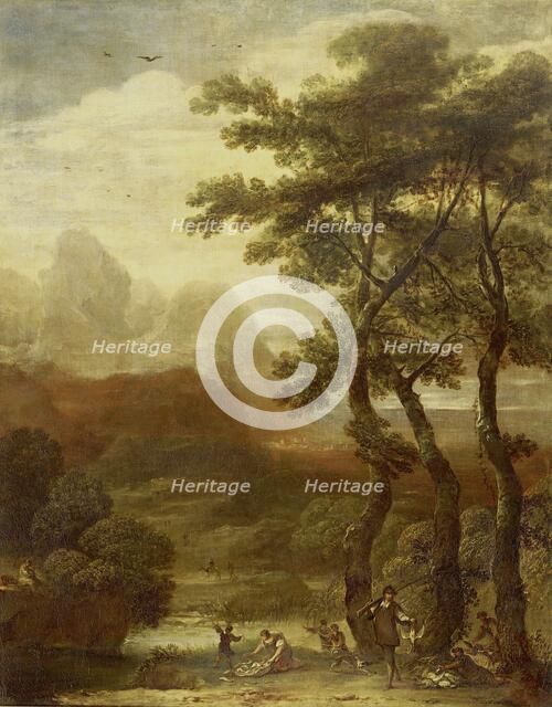 Landscape with Hunters, 1640-1685. Creator: Ignacio de Iriarte.
