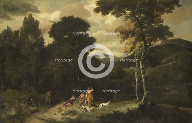 Landscape with Hunters, 1660-1687. Creator: Jacob Esselens.