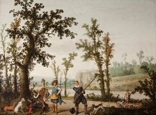 Landscape with Hunters, between 1622-1630. Creator: Cornelius Vroom