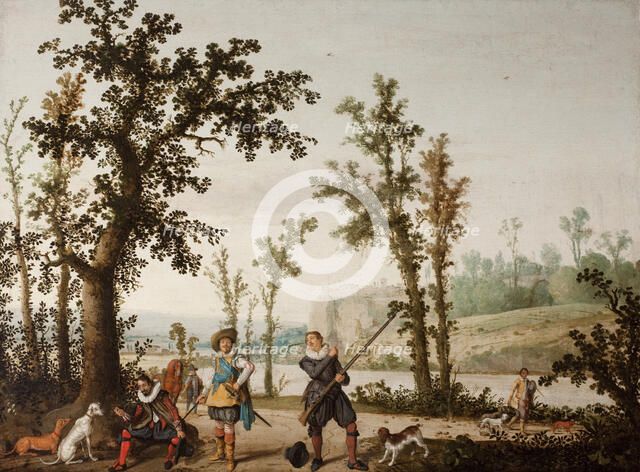 Landscape with Hunters, between 1622-1630. Creator: Cornelius Vroom.