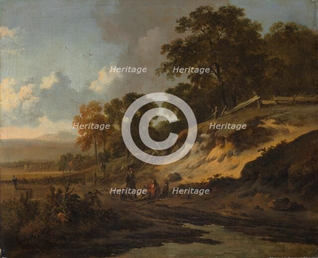 Landscape with Hunters, c. 1660-1680. Creator: Jan Wijnants (Dutch, 1635-1684).