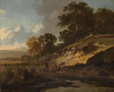 Landscape with Hunters, c. 1660-1680. Creator: Jan Wijnants (Dutch, 1635-1684)