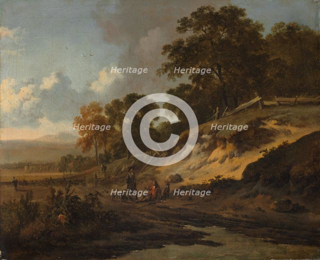 Landscape with Hunters, c. 1660-1680. Creator: Jan Wijnants (Dutch, 1635-1684).