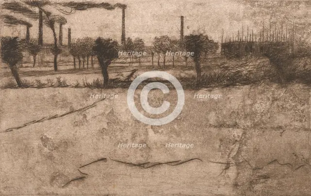 Landscape with Industrial Plants, 1909. Creator: Umberto Boccioni.