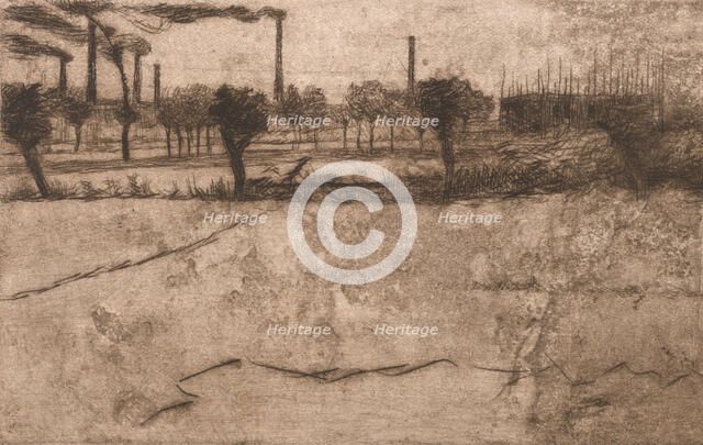 Landscape with Industrial Plants, 1909. Creator: Umberto Boccioni.