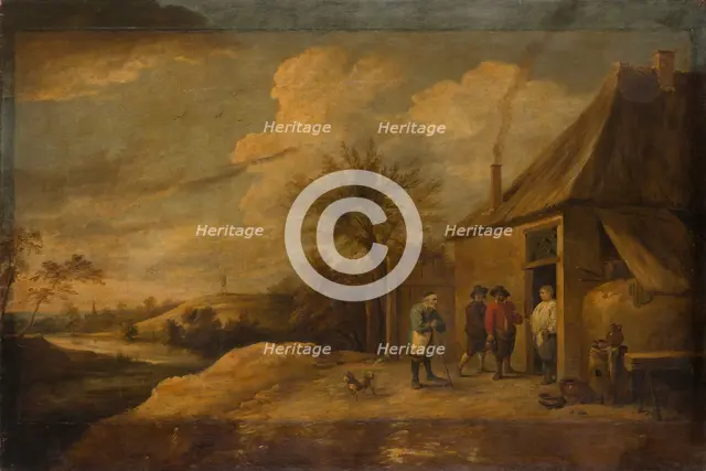 Landscape with Inn at a River, 17th century. Creator: Workshop of David Teniers the Younger.