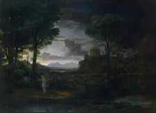 Landscape with Jacob Wrestling with the Angel, (Night), 1672. Creator: Claude Lorrain