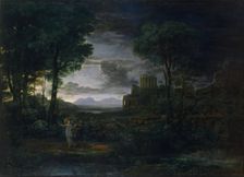 Landscape with Jacob Wrestling with the Angel, (Night), 1672. Creator: Claude Lorrain