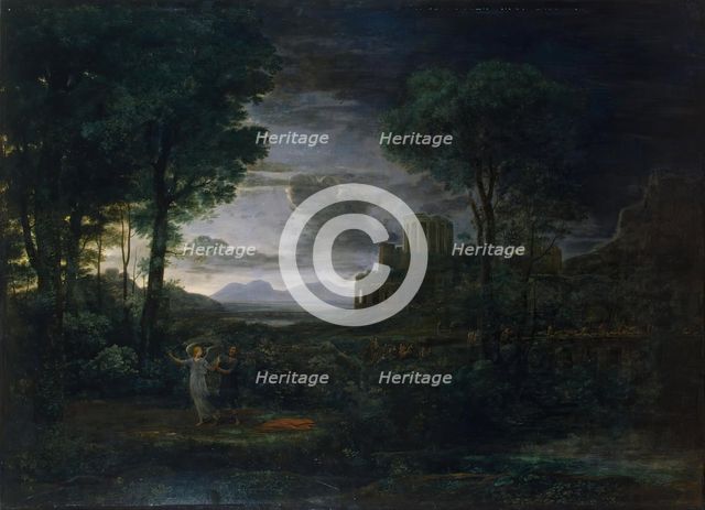 Landscape with Jacob Wrestling with the Angel, (Night), 1672. Creator: Claude Lorrain.