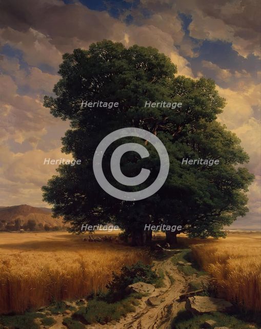 Landscape with Oaks, 1859. Creator: Alexandre Calame.