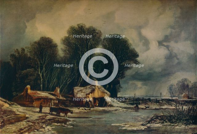 'Landscape with Old Cottages: Winter', 1833. Artist: William James Muller.