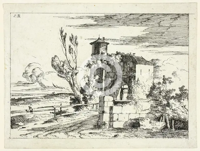 Landscape with Old Gateway, 1779–97. Creator: Louis Gabriel Moreau.