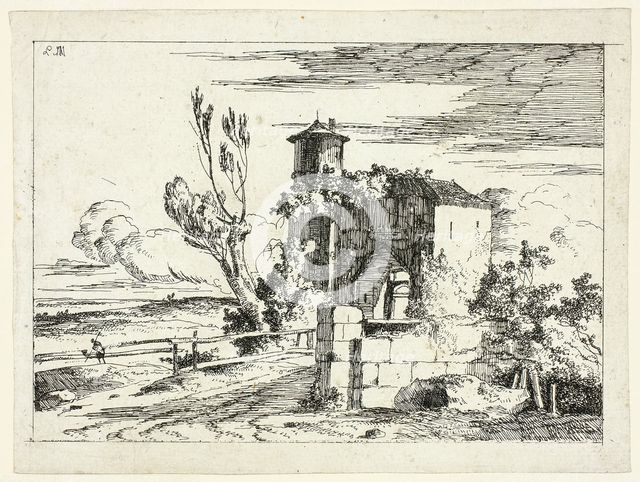 Landscape with Old Gateway, 1779–97. Creator: Louis Gabriel Moreau.