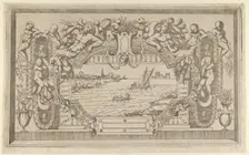 Landscape with Ornamental Frame, ca. 1543. Creator: Antonio Fantuzzi