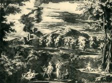 Landscape with Orpheus and Eurydice, mid 17th century, (1943). Creator: Nicolas Poussin