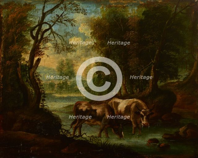 Landscape with Oxen, turn of the 18th and 19th centuries. Creator: Unknown.