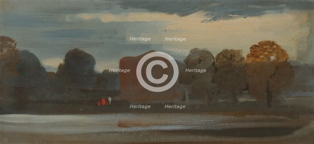 Landscape with Lake, 1828 to 1829. Creator: Unknown.