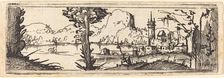 Landscape with Lake and Town, 1545. Creator: Augustin Hirschvogel